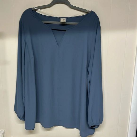 Terra & Sky Tops - Terra & Sky Women's Pullover Tunic Blouse Size 1X 16W-18W Blue Long Sleeve